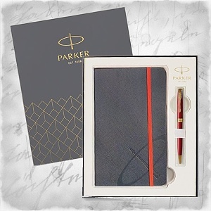 Sada Parker Sonnet Red GT, kuličková tužka + zápisník A5