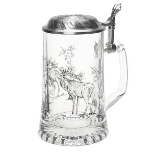 Korbel 500 ml ARTINA Jelen skleněný, cínové víčko