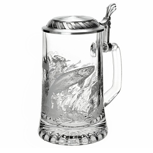 Korbel 500 ml ARTINA Ryba skleněný, cínové víčko