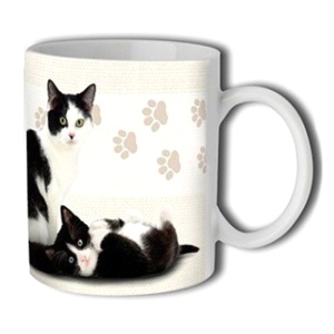 Hrnek 320 ml, Kočka černobílá