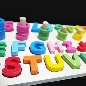 Dřevěné puzzle - abeceda s čísly