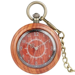Dřevěné kapesní hodinky Red Sandalwood