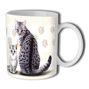 Hrnek 320 ml, Kočka šedá