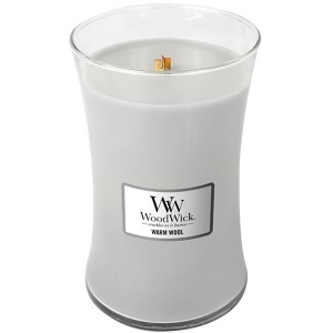 Svíčka WoodWick Warm Wool, váza, velká