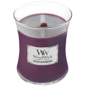 Svíčka WoodWick Spiced Blackberry, váza, střední