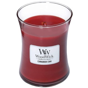 Svíčka WoodWick Cinnamon Chai, váza, střední