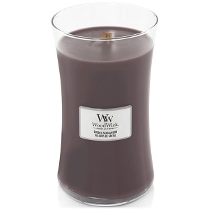 Svíčka WoodWick Sueded Sandalwood, váza, velká