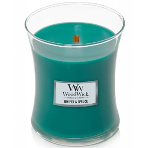 Svíčka WoodWick Juniper & Spruce, váza, střední