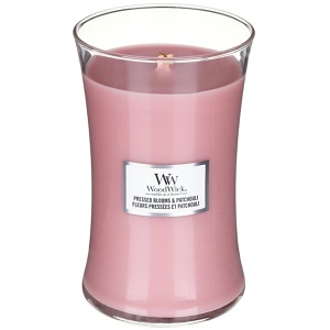 Svíčka WoodWick  Pressed Blooms & Patchouli, váza, velká