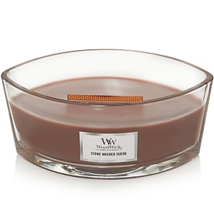 Svíčka WoodWick Stone Washed Suede, loď