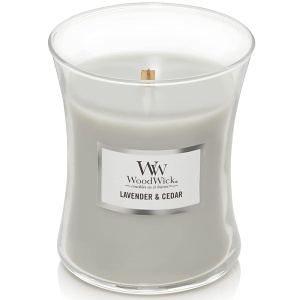 Svíčka WoodWick Lavender & Cedar, váza, střední