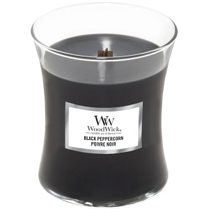Svíčka WoodWick Black Peppercorn, váza, střední