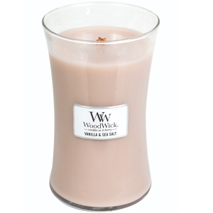 Svíčka WoodWick Vanilla & Sea Salt, váza, velká