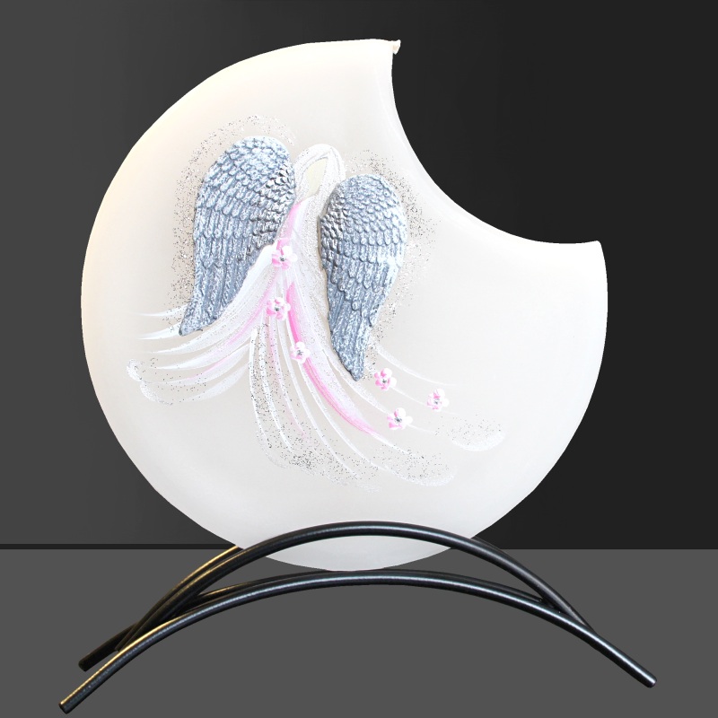 Svíčka, ručně malovaná, plochá 3D, Anděl 150