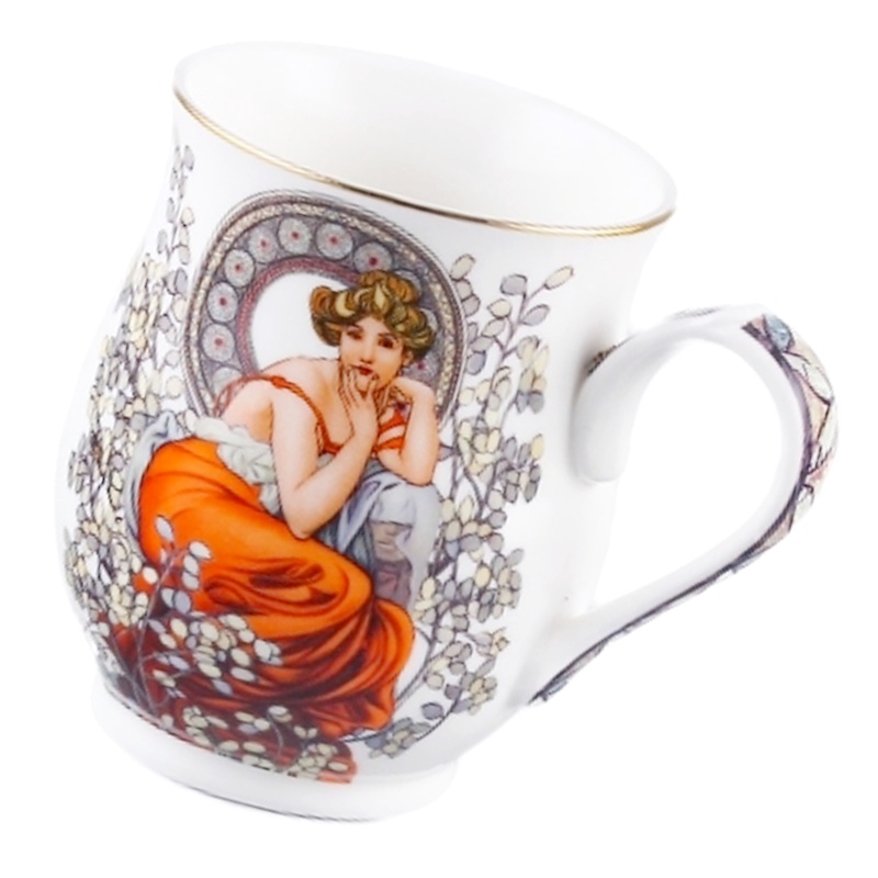 Hrnek 350 ml, Alfons Mucha, Topas, bílý