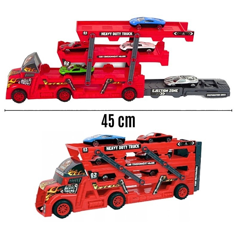 Kamion se šesti závodními auty