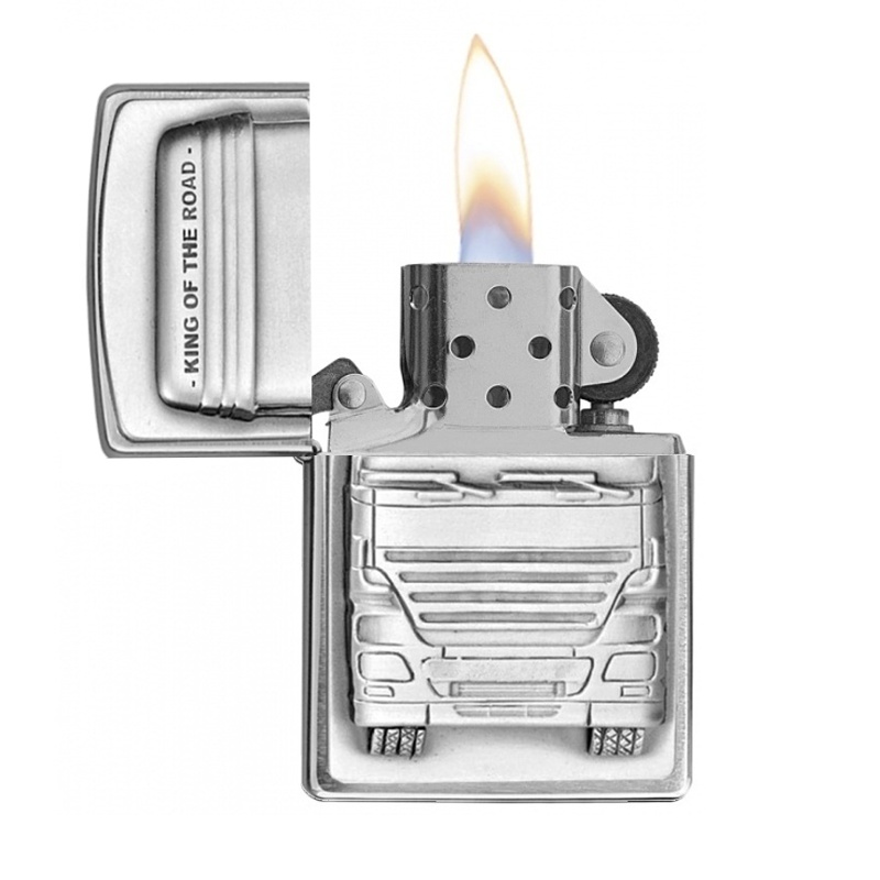 Zapalovač Zippo 21887, King of the Road, Brushed Chrome