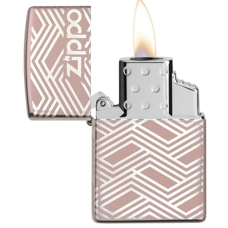 Zapalovač Zippo 6000528, Abstract Laser Design, Rose Gold, plynový, jednotryskový