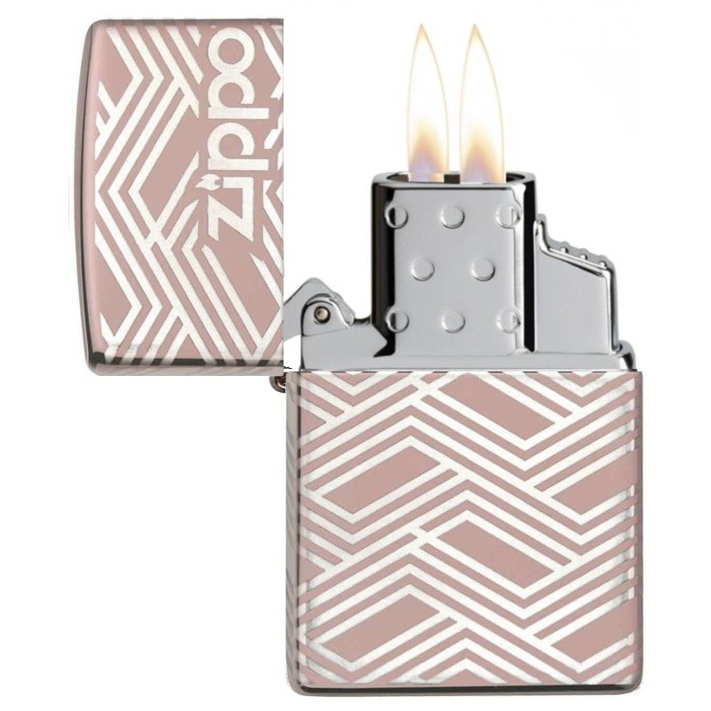 Zapalovač Zippo 6000528, Abstract Laser Design, Rose Gold, plynový, dvoutryskový