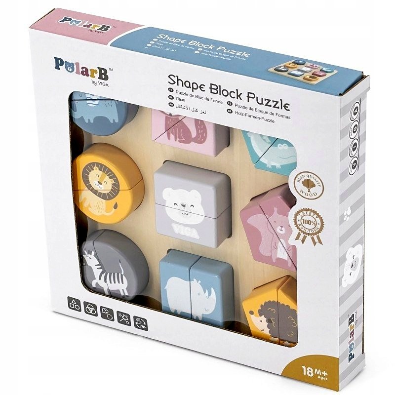 Dřevěné vkládací puzzle Zvířátka, Viga PolarB