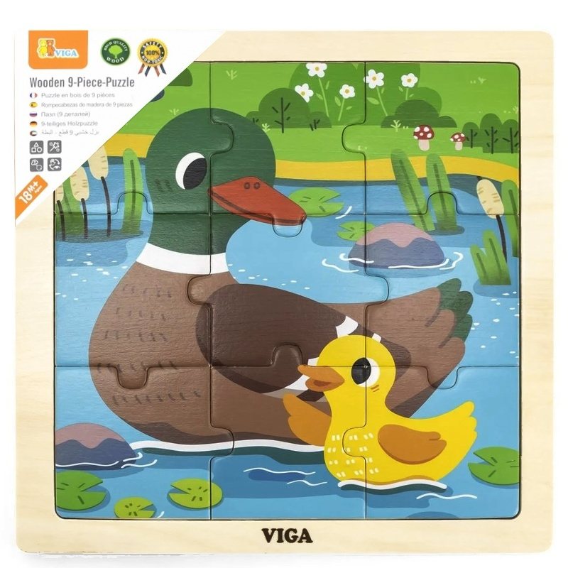 Dřevěné puzzle 9dílné Opice, Viga