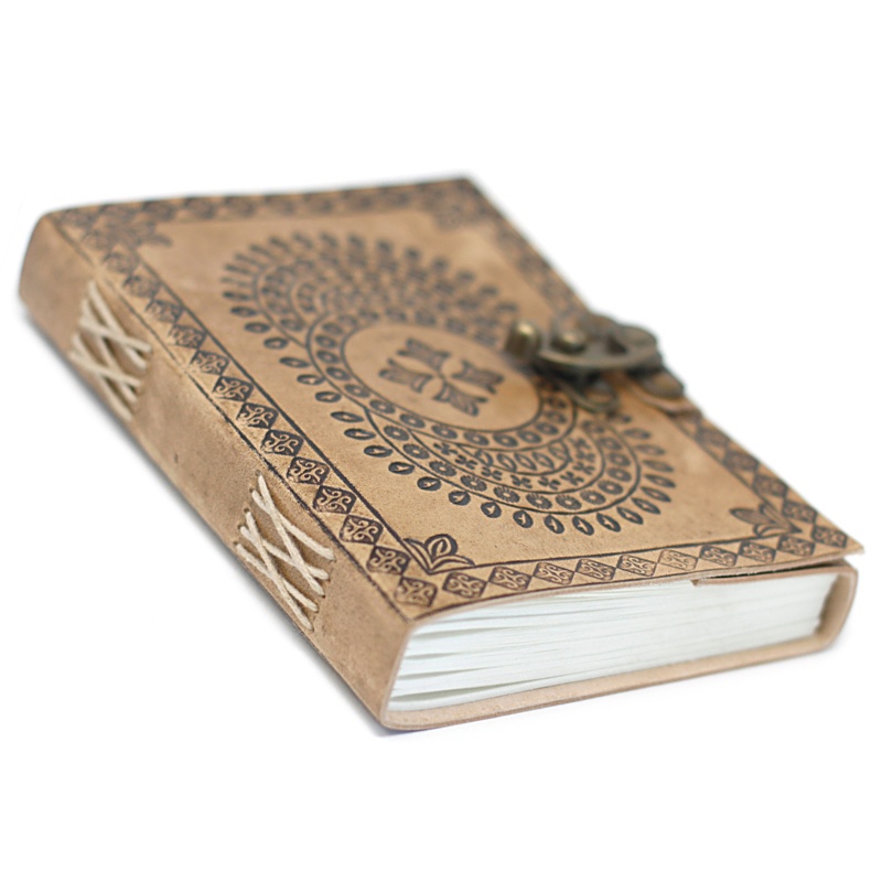 Kožený zápisník 18x13 cm, 200 stran, MANDALA