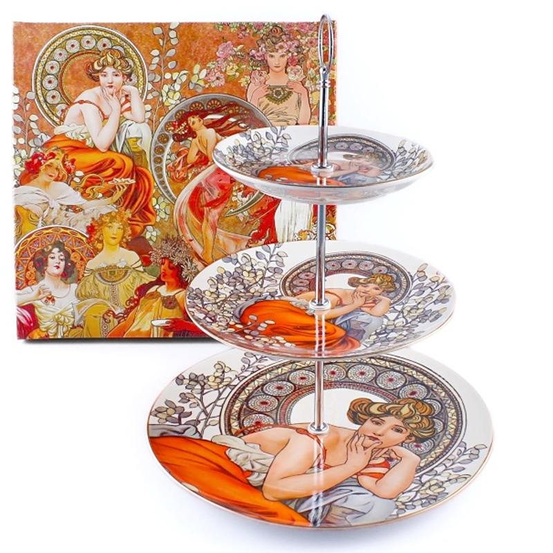 Etažér třípatrový, Mucha, Topas, bílý