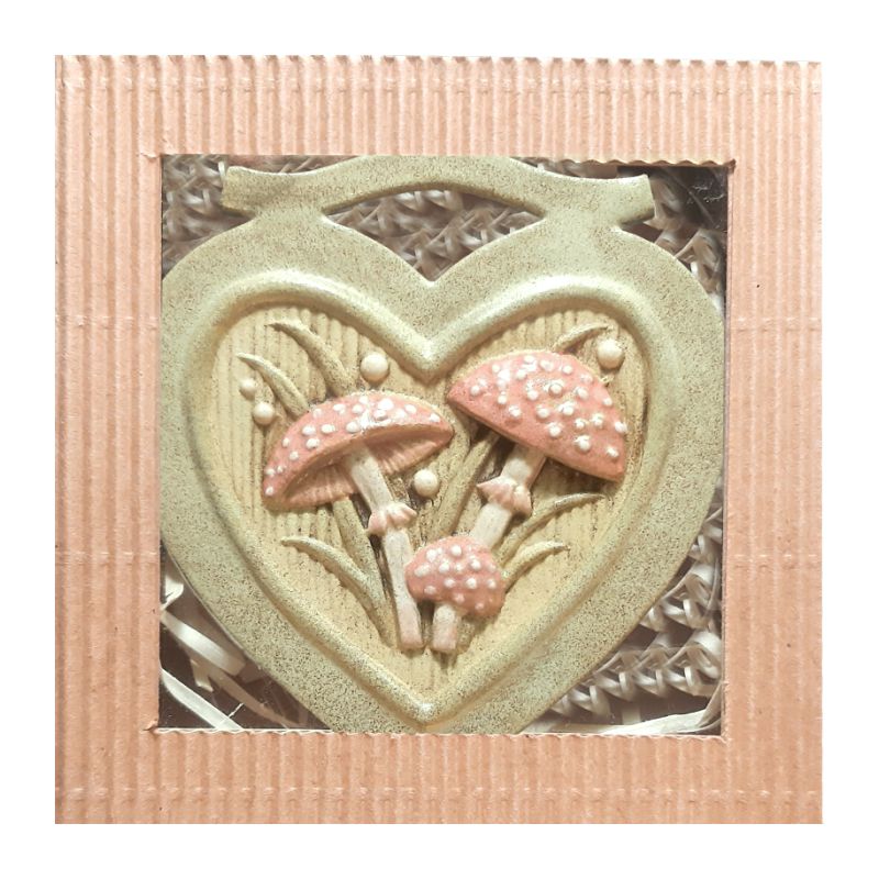 Keramické srdíčko ploché Houby 200