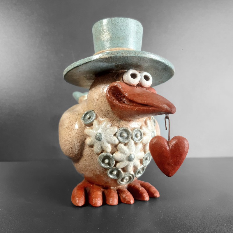 Keramický ptáček velký 300