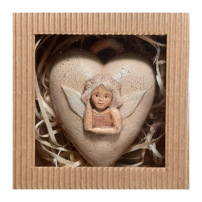 Keramické srdíčko duté Andílek 108
