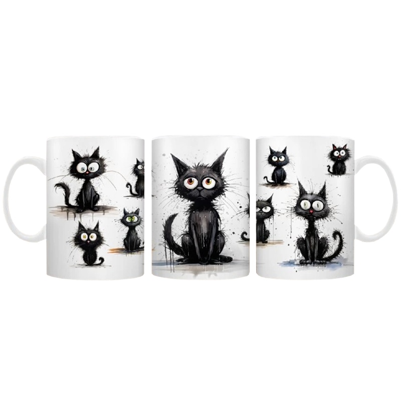 Hrnek 320 ml, Černé kočky