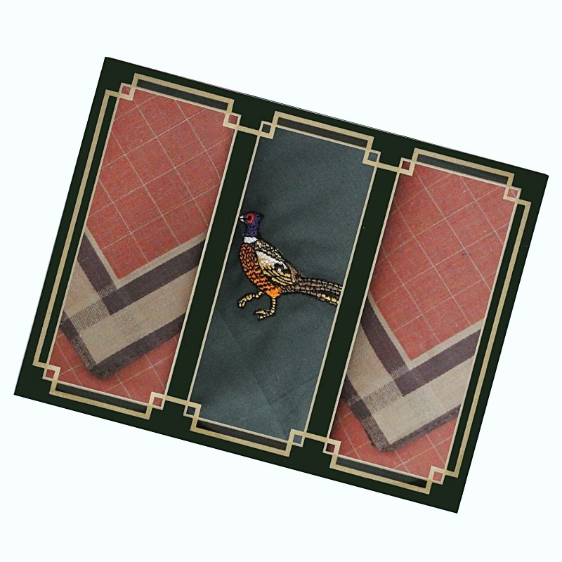 Pánské kapesníky 3ks, bažant