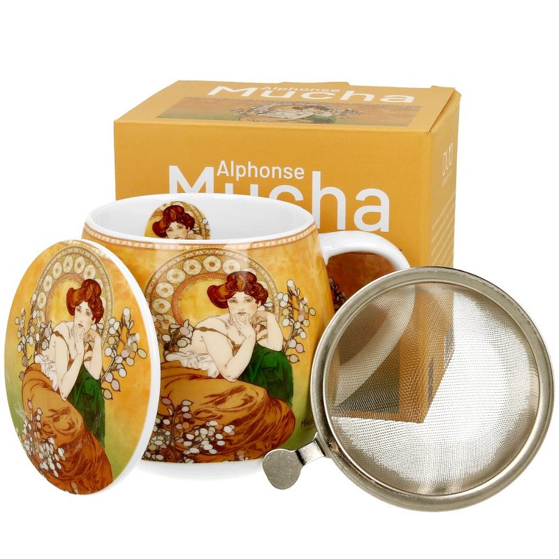 Hrnek bylinkový 430 ml s filtrem DUO Mucha Topaz žlutý
