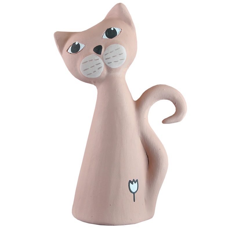 Keramická figurka Kočka 17 béžová