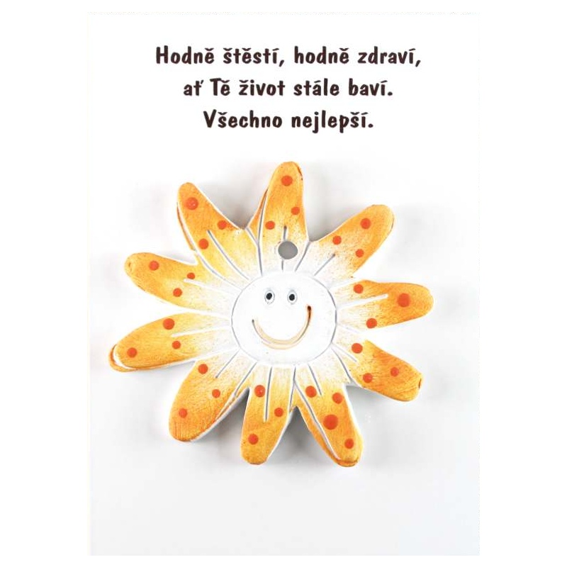 Keramické přání Kytička, oranžová