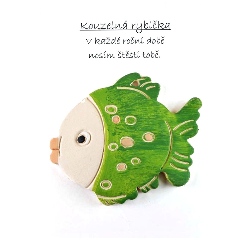 Keramické přání Ryba, zelená