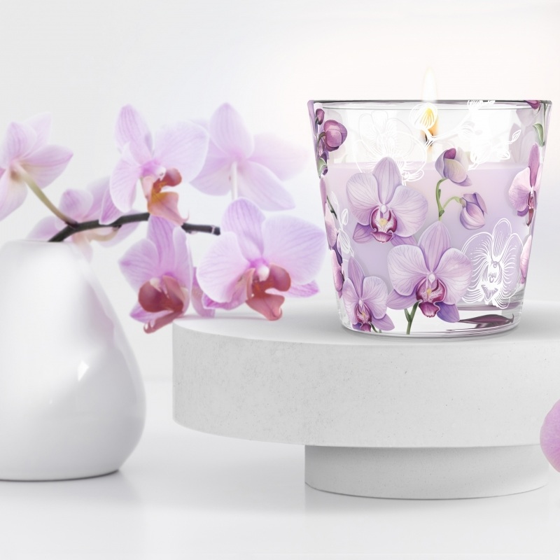 Vonná svíčka Bartek ve skle, 115 g, Orchid Phalaenopsis
