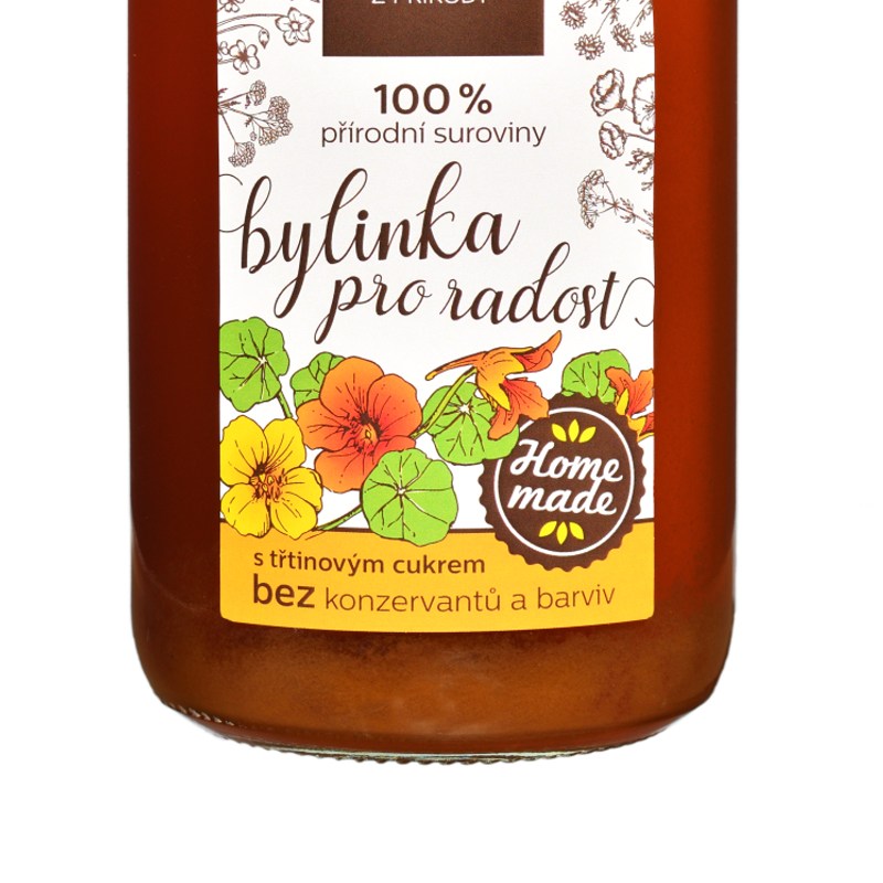 Bylinka pro radost 250 ml, Domácí bylinný sirup – Dobroty z přírody
