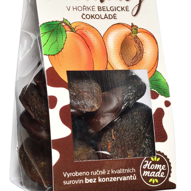Meruňky máčené v belgické čokoládě 100 g – Dobroty z přírody