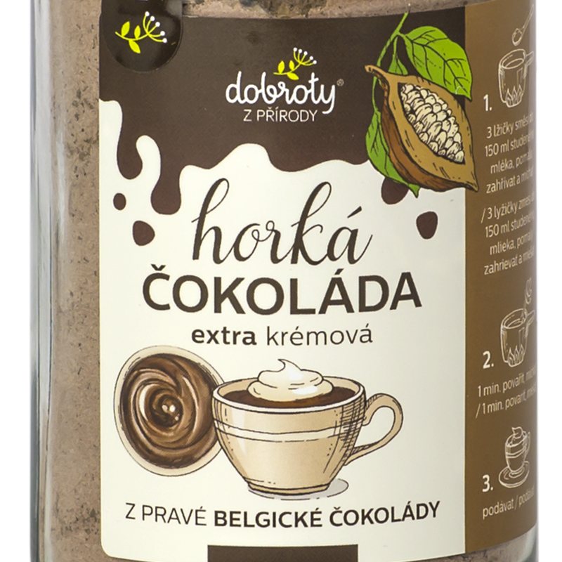 Horká belgická čokoláda - směs na přípravu nápoje 240 g – Dobroty z přírody