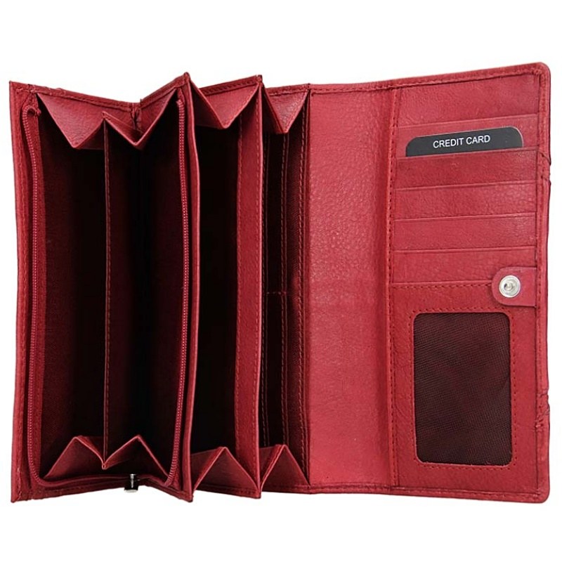 Dámská kožená peněženka červená 51454