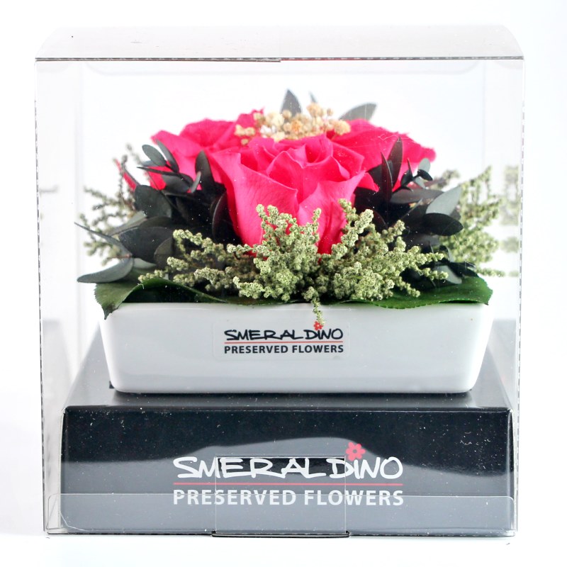 Stabilizová růže - aranže E1, červená