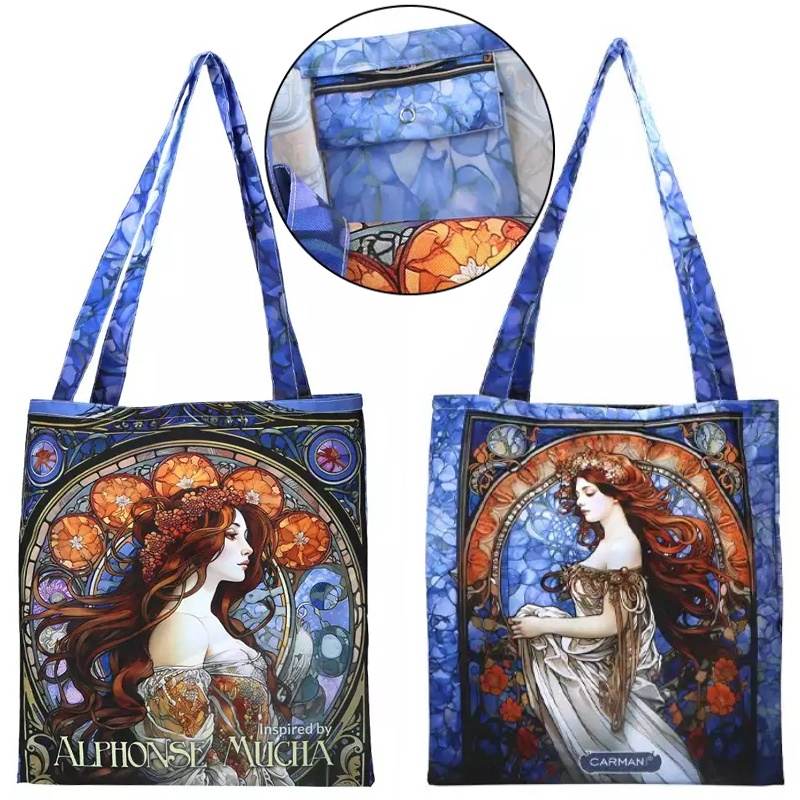 Nákupní látková taška přes rameno, Mucha (88)