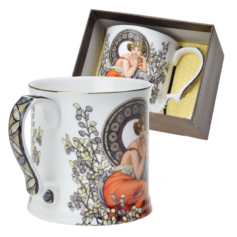 Hrnek 360 ml, Alfons Mucha, Topaz, bílý