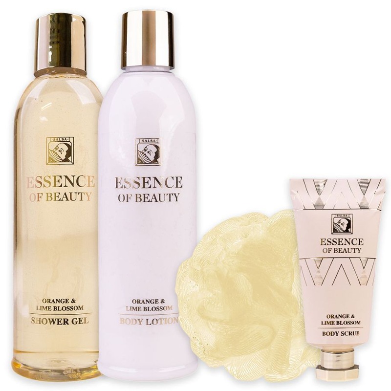 Kosmetická sada SALSA Essence of Beauty s tělovým peelingem, pomerančový a limetkový květ