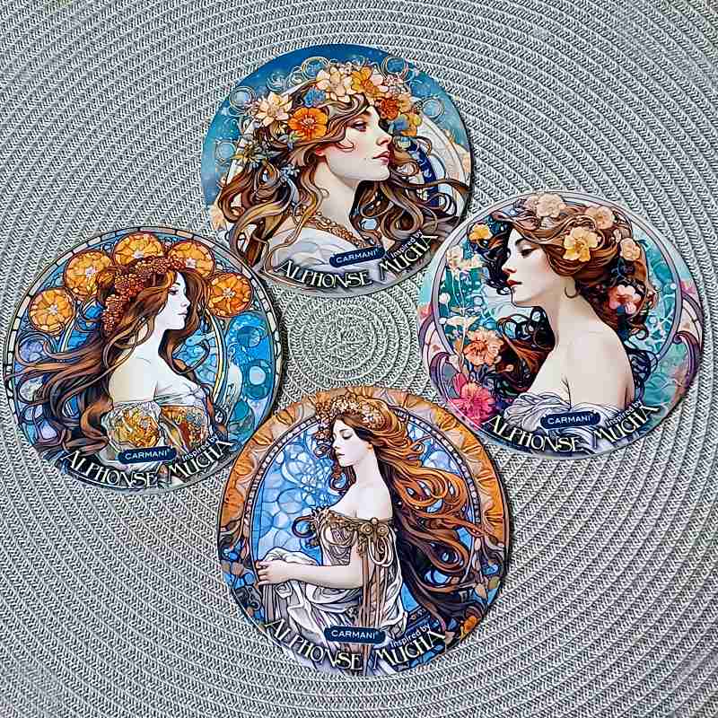 Keramický podtácek d10,8 cm, Alfons Mucha (07)