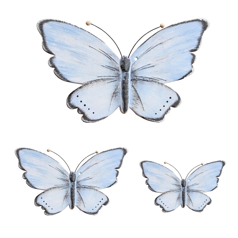 Sada motýlů 3ks, modrý