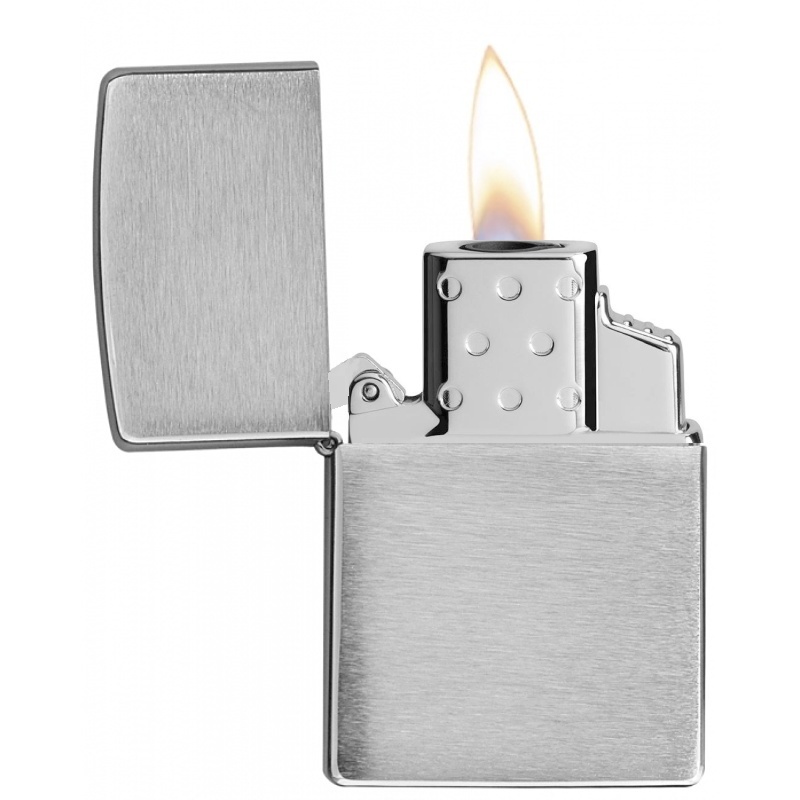 Zapalovač Zippo 21006 Brushed Chrome, plynový, jednotryskový