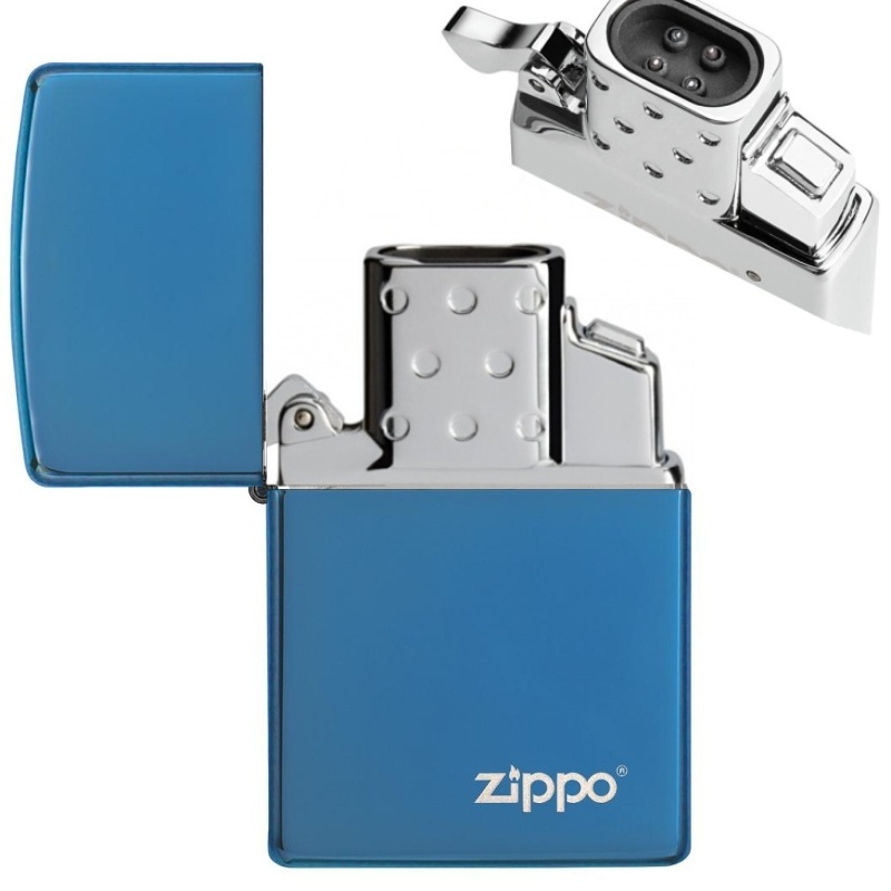 Zapalovač Zippo 27042 High Polish Blue Zippo Logo, plazmový, USB