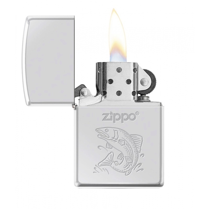 Zapalovač Zippo 22102 Fish, High Polish Chrome